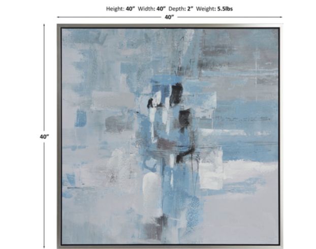 Uma Abstract Art Blue Wood 40 X 40 large image number 6