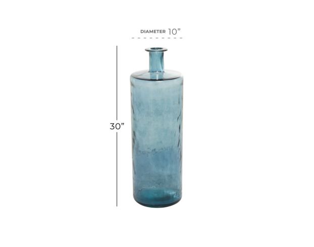 Uma 10 X 30-Inch Dark Blue Glass Vase large image number 4