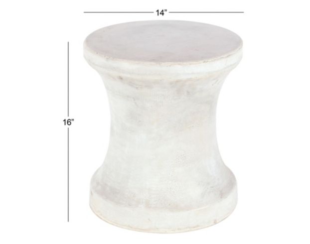 Uma 16 Inch White Garden Stool