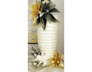 Uma 48-Inch White Polystone Vase