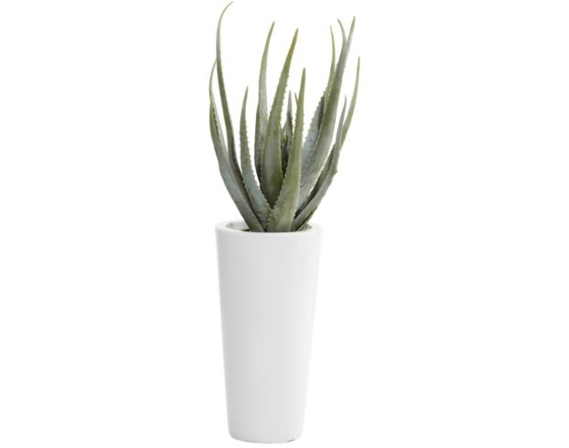Uma 34-Inch Aloe Vera Plant in White Vase large image number 1