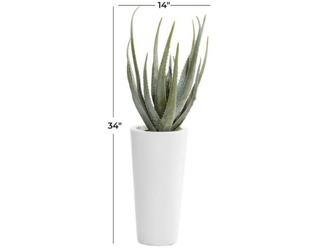 Uma 34-Inch Aloe Vera Plant in White Vase large image number 3