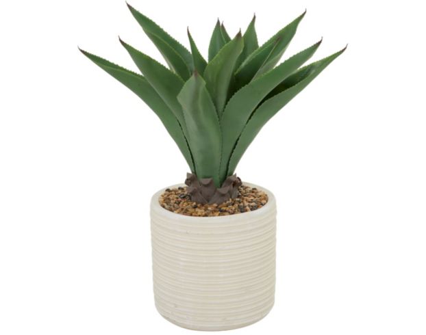 Uma 31-Inch Agave in White Planter large image number 1