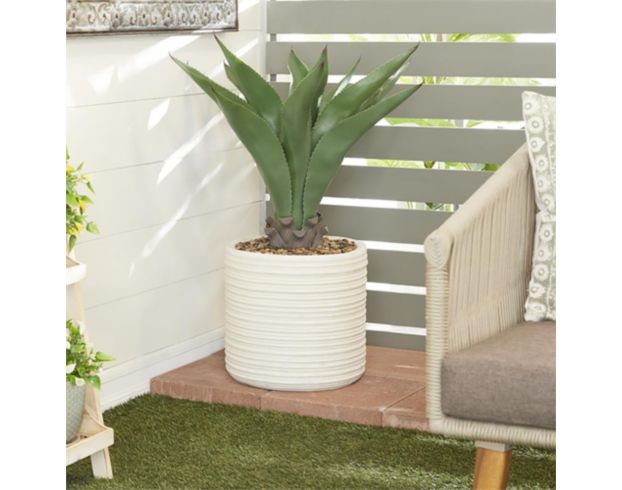 Uma 31-Inch Agave in White Planter large image number 2