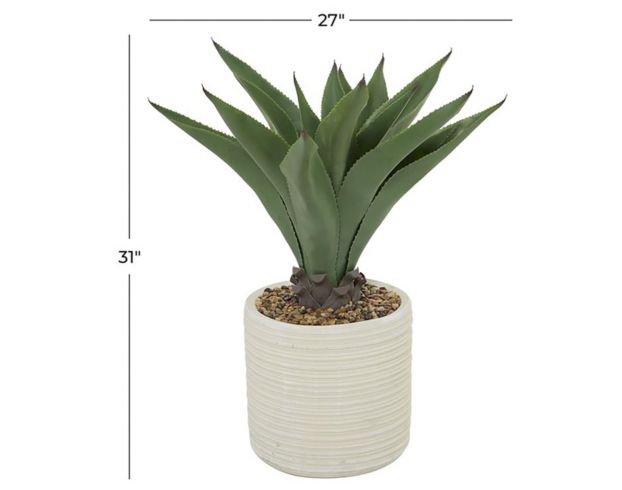 Uma 31-Inch Agave in White Planter large image number 3