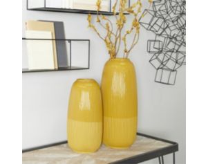 Uma 2-Piece Yellow Vase Set