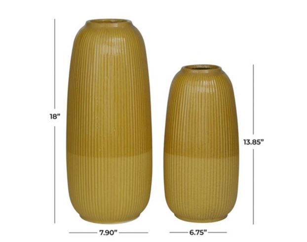 Uma 2-Piece Yellow Vase Set large image number 3