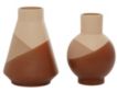 Uma 2-Piece Tan and Pink Ceramic Vase Set small image number 1