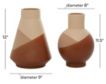 Uma 2-Piece Tan and Pink Ceramic Vase Set small image number 3