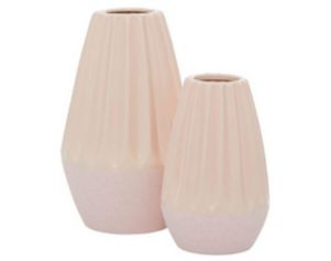 Uma 2-Piece Pink Handmade Ceramic Vase Set