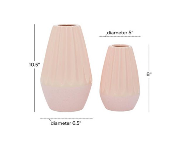 Uma 2-Piece Pink Handmade Ceramic Vase Set large image number 3