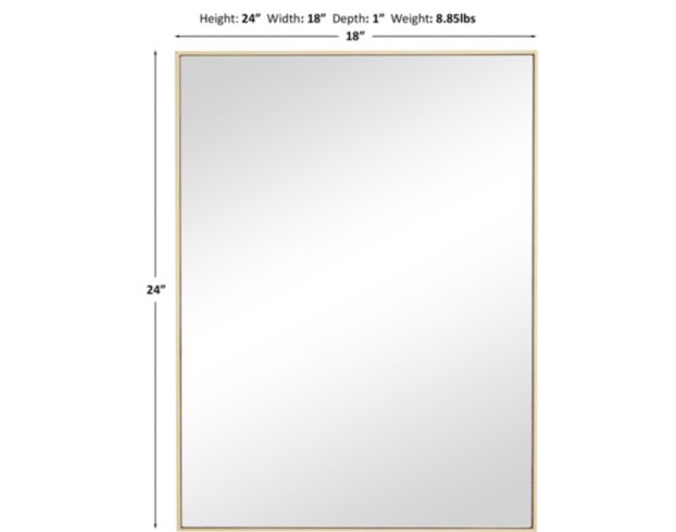 Uma Gold Square Wall Mirror 18 X 24 large image number 4