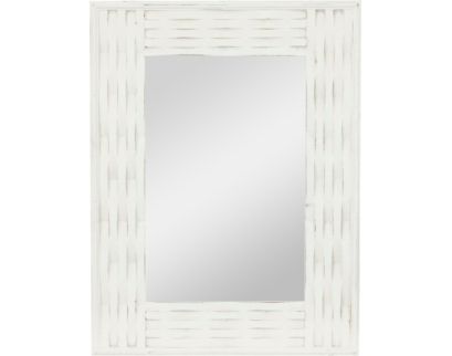 Uma White Wood Mirror 32 X 41