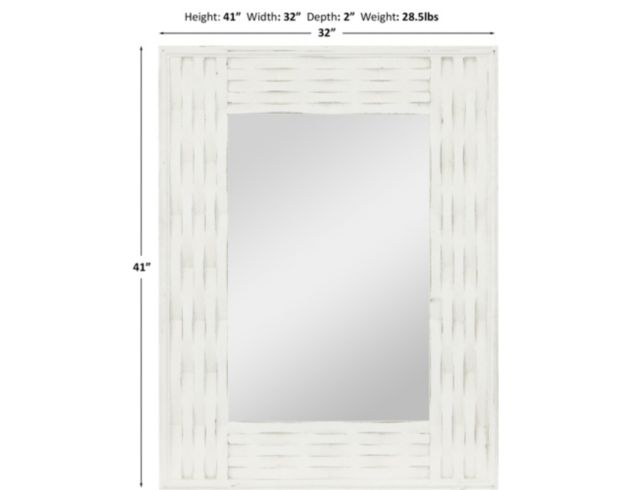 Uma White Wood Mirror 32 X 41 large image number 4