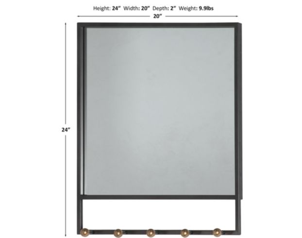 Uma Black Shelf Mirror 20 X 24 large image number 4