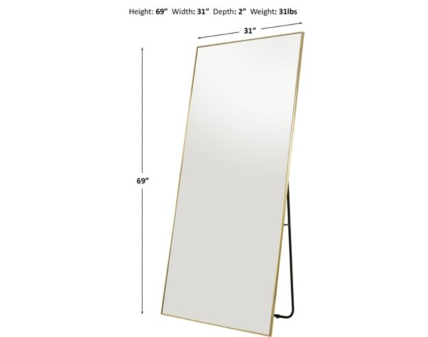 Uma Gold Floor Mirror 69 X 31 large image number 4