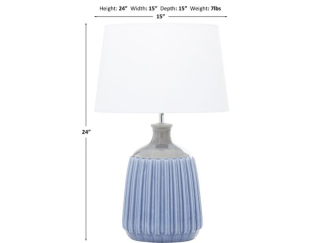 Uma Blue Ceramic Table Lamp large image number 4