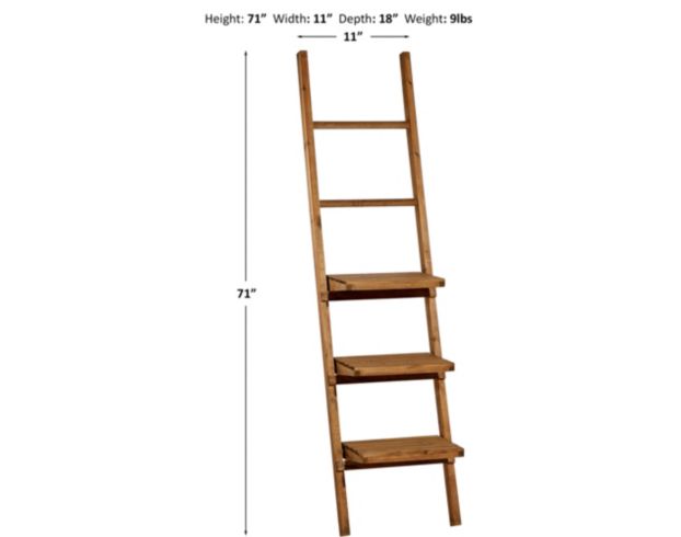 Uma Brown Wall Shelf & Ladder large image number 4
