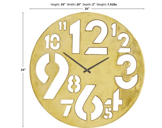 Uma 24-Inch Gold Wall Clock large image number 4