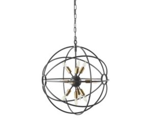 Uma Gold Metal Industral Chandelier 23 X 23
