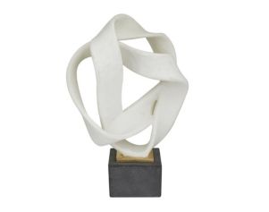 Uma 17" White Abstract Ribbon Line Sculpture