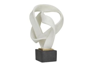 Uma 17" White Abstract Ribbon Line Sculpture
