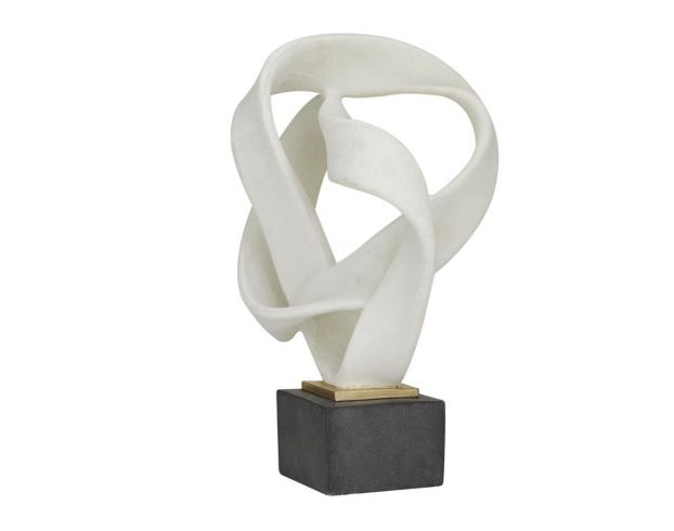 Uma 17" White Abstract Ribbon Line Sculpture large image number 2