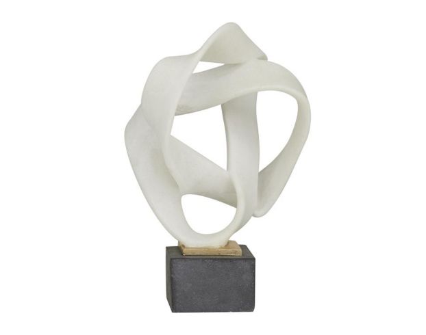 Uma 17" White Abstract Ribbon Line Sculpture large image number 3