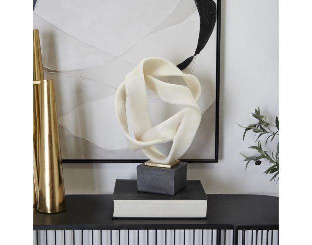 Uma 17" White Abstract Ribbon Line Sculpture large image number 4