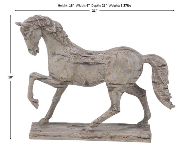 Uma Beige Horse Sculpture large image number 6