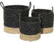Uma Black Seagrass Basket (Set Of 3) small image number 1