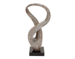 Uma 30" Gray Mother of Pearl Abstract Swirl Sculpture