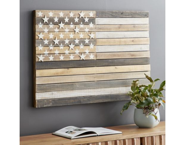 Uma American Flag Wood Wall Decor 44 X 30 large image number 8