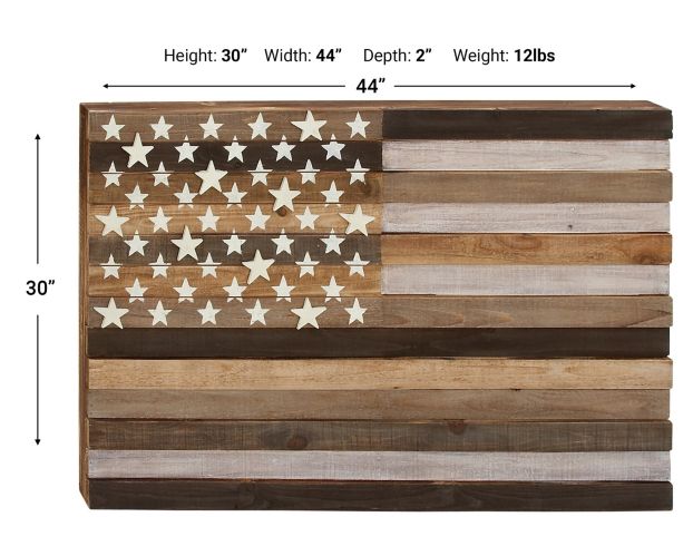 Uma American Flag Wood Wall Decor 44 X 30 large image number 10