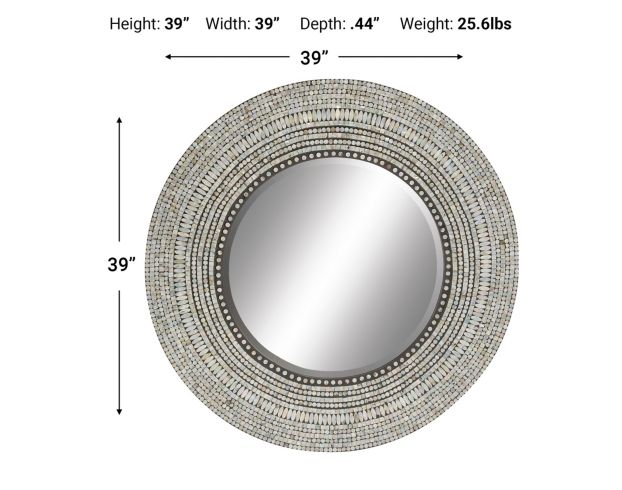 Uma Round 39-Inch Shell Mirror large image number 9
