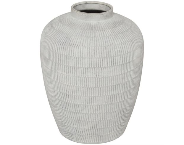 Uma 19" Cream Linear Round Pattern Vase large image number 1
