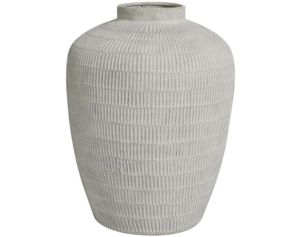 Uma 19" Cream Linear Round Pattern Vase
