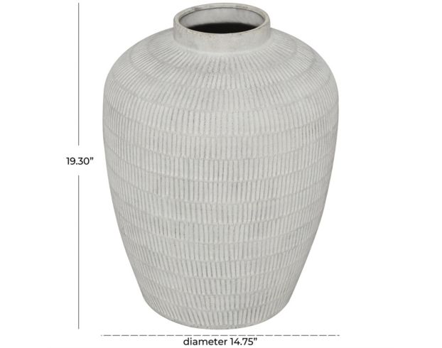 Uma 19" Cream Linear Round Pattern Vase large image number 4