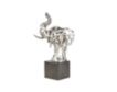 Uma 24" Silver Polystone Eclectic Elephant Sculpture small image number 1