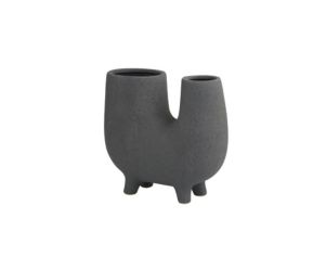 Uma 8" Gray Abstract U-Shaped Vase