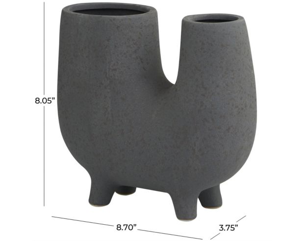 Uma 8" Gray Abstract U-Shaped Vase large image number 5