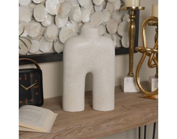 Uma 13" White Abstract Arched Vase large image number 4