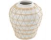 Uma 12" White Ceramic Vase with Woven Rattan Detail small image number 1