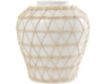 Uma 12" White Ceramic Vase with Woven Rattan Detail small image number 2