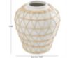 Uma 12" White Ceramic Vase with Woven Rattan Detail small image number 4