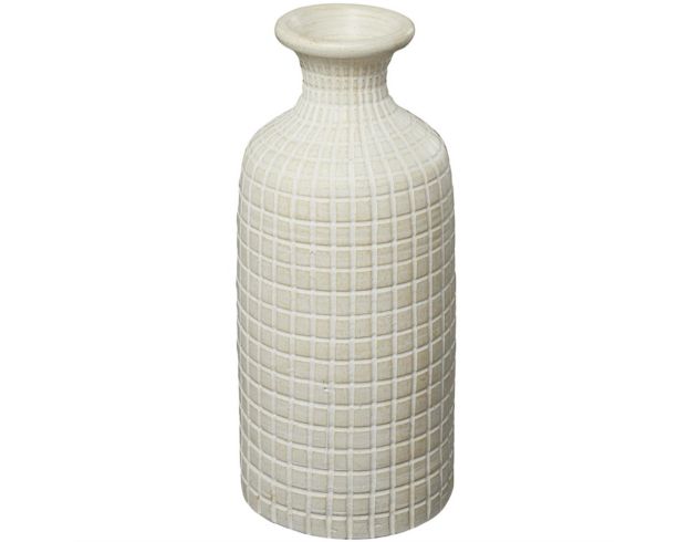 Uma 23" Cream Checker Textured Vase large image number 1