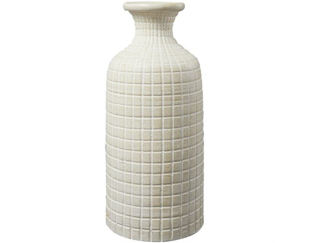 Uma 23" Cream Checker Textured Vase large image number 2