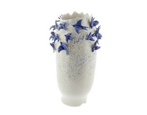 Uma 18" White Ceramic Bird Vase