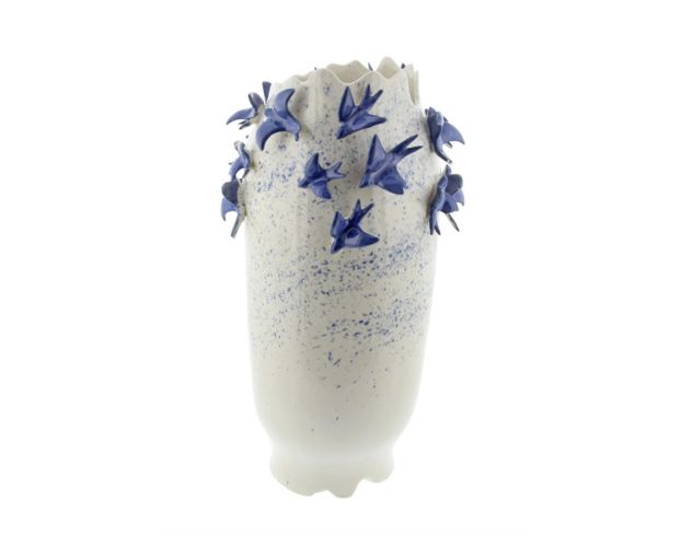 Uma 18" White Ceramic Bird Vase large image number 2