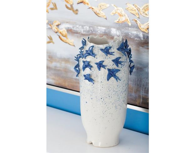 Uma 18" White Ceramic Bird Vase large image number 3